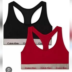 Calvin Klein Black and Red Sports Bras SIze M